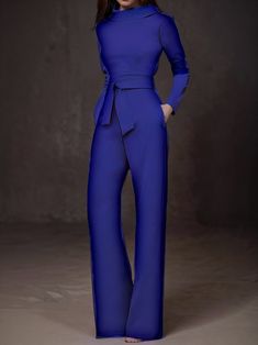 Solid Five-Point Sleeve Belted Wide-Leg Jumpsuit Upgrade your wardrobe with our Solid Five-Point Sleeve Belted Wide-Leg Jumpsuit! With its classic solid color and flattering silhouette that cinches at the waist, this jumpsuit effortlessly adds style to any outfit. Its timeless elegance makes it a must-have for any fashion-forward woman. Key Features: Gender: Women Type: Bottoms Feature: Solid, Five-Point Sleeve, Belted, Wide-Leg Material: Polyester Style: Casual/Fashion Colors: White, Red, Black, Blue, Dark Red, Dark Green Size: S, M, L, XL, 2XL Enjoy the perfect fit and effortless style of our jumpsuit. Order now and get FREE shipping on orders over $100. Please note that sizing runs a little small, so we recommend sizing up for the perfect fit. Long Fall Dresses, Blouse Tank Top, Sweater Jumpsuit, Red Dark, Tank Top Dress, Mid Length Dresses, Women's Costumes, Halloween Women, Fall Outfits Women