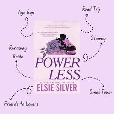 the power less by elsie silver is shown in purple and black, with an arrow pointing to