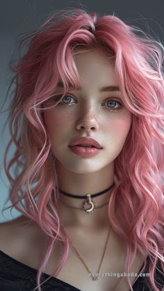 40+ Gorgeous Pink Hairstyle Ideas You Can Steal Right Now #hair #pink hair pink Секреты счастливой жизни Female Character Inspiration Pink Hair, Hair Designs For Girls, Curly Hair Designs, Pink Hair Girl, Light Pink Hair, Frizz Free Curls, Girl With Pink Hair