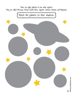 the outer planets worksheet is shown with stars and shapes to make it look like they