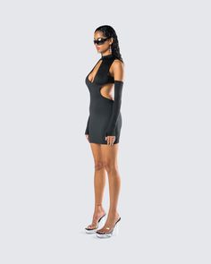 Be the one they all desire in this black mini cutout dress 😈 Made from jersey fabric, and complete with a bodycon fit, side cutouts, and center back neck buttons and loops - this dress will accentuate all your hot spots, turning you into an untouchable goddess 🔥 Bodycon Backless Mini Dress With Keyhole Back, Night Out Dress With Keyhole Back And Mini Length, Bodycon Mini Dress With Keyhole Back, Flirty Fitted Dress With Cut-out Waist, Stretch Mini Dress With Keyhole Back For Night Out, Stretch Mini Dress With Cutout Back For Date Night, Club Mini Dress With Cutout Backless Design, Bodycon Dresses With Keyhole Back For Night Out, Fitted Bodycon Dress With Cut-out Waist For Date Night