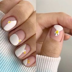 Halloweenský Makeup, Minimal Nails Art, Hello Nails, Duck Nails, Cute Simple Nails, Simple Gel Nails, Summery Nails, Minimal Nails