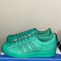 Brand New Comes With Replacement Box. I'm Open To Offers On All My Sneakers If The Price Is Right Ill Accept....Use Offer Button.. Everything Must Go Price Is Lower For A Quick Sale Happy Shopping Green Adidas Synthetic Skate Shoes, Adidas Green Synthetic Skate Shoes, Adidas Green Skate Shoes, Green Synthetic Sneakers With Perforations, Adidas Green Sneakers With Breathable Toe, Adidas Green Sneakers With Perforated Toe Box, Adidas Green Lace-up Skate Shoes, The Price Is Right, Price Is Right