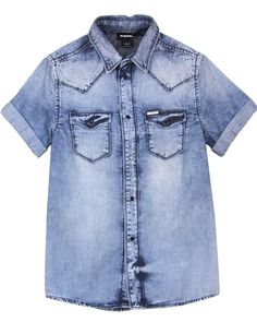 Washed Blue Stonewashed Tops For Spring, Faded Summer Top, Summer Faded Pre-washed Tops, Distressed Collared Cotton Top, Distressed Cotton Collared Tops, Casual Faded Washed Shirt, Casual Washed Faded Shirt, Faded Washed Casual Shirt, Spring Washed Blue Shirt