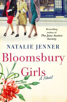 a book cover for bloomsbury girls by natalie jennyr, with three women walking down the street