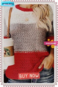 Fashion Casual Solid Patchwork O Neck Sweaters(4 Colors) Ladies Tops Fashion, Neck Sweater, Fashion Casual, Casual Fashion, Sweaters For Women, Womens Tops, Women's Top, Color, Patchwork