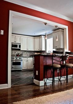 an image of a living room and kitchen taken from the pinterest view on instagram