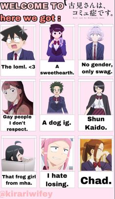 an anime character's poster with the names and characters in different languages on it