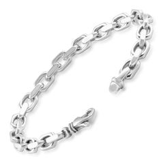 Men's high quality solid 14k white, yellow, rose gold or platinum bracelet is handmade in our USA factory.  The clasp is durable and meant to last a lifetime.  The bracelet measures 8.5" Classic Sterling Silver Bracelet With Oval Link, Formal White Gold Chain Bracelet With Hooks And Links, White Gold Bracelets With Oval Links, Classic Formal Chain Bracelet With Hooks And Links, Classic Oval Link Gold Bracelet, Classic Polished Link Bracelets, Classic Link Bracelets With Polished Finish, Sterling Silver Link Bracelet For Formal Occasions, Formal Sterling Silver Link Bracelet With Polished Finish