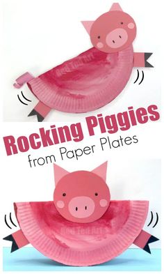 paper plate crafts for kids with piggies on them