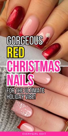 red Christmas nails, red Christmas nail designs, red Christmas nail ideas, red Christmas nail inspo, red Christmas nail art, red Christmas nails 2024, red Christmas nail designs 2024, best red Christmas nails, best red Christmas nail designs. Christmas Dark Red Nails, Red And Snowflake Nails, Christmas French Tips Short, Red And Silver Holiday Nails, Red Nail Designs Short Nails, Christmas Red Tip Nails, Christmas Nails Tips French, Sparkle Red French Tip, Glitter Candy Cane Nails