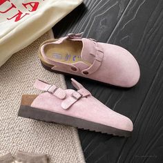 Lasaky - Womens Platform Buckle Shoes with Vintage Style and Inner Height Increase Round Toe Mules With Buckle Closure, Trendy Round Toe Mules With Buckle Closure, Trendy Mules With Buckle Closure And Round Toe, Trendy Suede Mules With Round Toe, Pink Suede Closed Toe Sandals, Height Increase, Fancy Shoes, Hype Shoes, Shoe Inspo