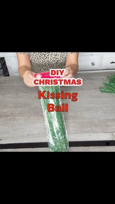 Diy Kissing Ball Christmas, Diy Christmas Garland With Ornaments, Candy Cane Garland Diy, Dollar Tree Garland Ideas, Dollar Tree Christmas Garland Diy, Christmas Ball Garland Diy, Christmas Kissing Balls, Dollar Tree Garland, Christmas Diy Dollar Tree