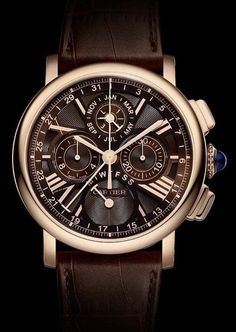 Masculine Elegance, Brown Watch, Dream Watches, Wrist Wear, Cartier Watch, Perpetual Calendar, Luxury Watches For Men, Beautiful Watches