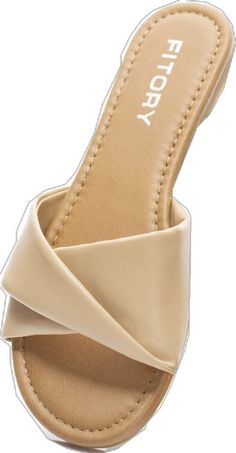 Flat Faux Leather Beach Sandals, Beach Flat Faux Leather Sandals, Faux Leather Sandals For Summer Beach, Faux Leather Sandals For Beach And Summer, Faux Leather Sandals For Beach In Summer, Trendy Beige Synthetic Sandals, Trendy Polyurethane Slip-on Sandals, Beige Synthetic Slip-on Flip Flops, Trendy Slip-on Polyurethane Sandals