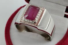 Rare Mens Ruby Ring Quality Yaqoot Ring Sterling Silver 925 Handmade Ring Product Type: Ring Ring Size: 5 US, 6 US, 7 US, 8 US, 9 US, 10 US, 11 US, 12 US, 13 US, 14 US Stone Type: Ruby, Yaqoot, Rubin, Yaqut, Rubis Metal Type: Sterling Silver 925 Main Stone: Ruby Main Stone Color: Red Handmade: Yes, Artisan Ring Type: Heated & Treated (Lab Created) This Sterling Silver Ring is a perfect gift for men and women. The ring showcases an elegant design with unique Ruby stone. Get it for your loved one, Mens Ruby Ring, Red Ruby Ring, Rubin Ring, Ring Ruby, Artisan Rings, Timeless Classic Style, Ring Mens, 925 Ring, Ruby Stone