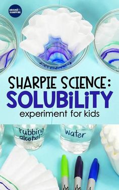 the science experiment for kids is shown with water and other things to make it look like they