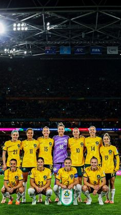 the soccer team is posing for a group photo