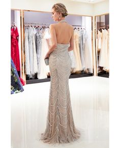 Buy Different Grey Long Tulle Beaded Party Dress With Halter Neck at affordable price online. Free shipping and pro custom service since 2009. Crystal Prom Dress, Sweep Train Prom Dress, Champagne Prom Dress, Beaded Party Dress, Halter Prom Dresses, Prom Dresses Long Mermaid, Prom Dresses With Pockets, Prom Dresses Sleeveless, Beaded Prom Dress