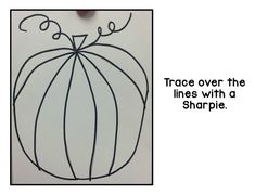 trace over the lines with a sharpie to make it look like a pumpkin ornament