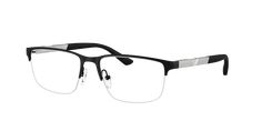 Emporio Armani Men Eyeglasses  Matte Black Size: 56 Black Rimless Sunglasses For Formal Occasions, Formal Black Sunglasses With Metal Frame, Emporio Armani Men, Mens Eyewear, Men Eyeglasses, Armani Men, Emporio Armani, Matte Black, Online Store