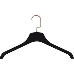 a black hanger on a white background