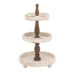 three tiered trays with wooden handles