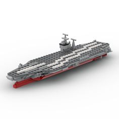 a lego model of a battleship on a white background