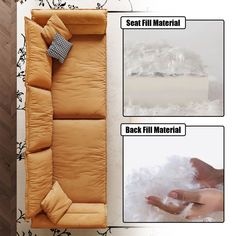 the instructions for how to make a puffy couch