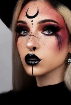 45+ Horrifying Halloween Makeup Ideas for Women - HubPages Witch Makeup Black Women, Witchy Looks Makeup, Hecate Makeup Ideas, Wiccan Makeup Looks, Black Witch Makeup Halloween, Halloween Makeup Ideas Witch, Witch Cosplay Makeup, Which Make Up For Halloween, Hecate Makeup