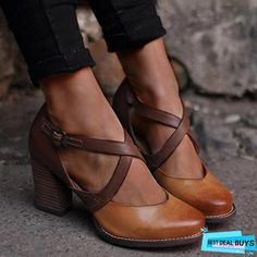 Block Sandals, Chunky Heel Pumps, Summer Heels, Chunky High Heels, Buckled Heels, Genuine Leather Shoes, Leather Clogs, High Heel Pumps, Womens High Heels