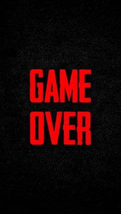 the words game over are red against a black background with dark grungy edges