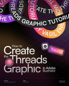 how to create the threads in adobe graphic design with photoshopped text and images