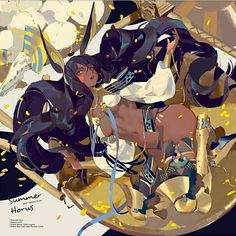 two women riding on the back of horses in front of gold confetti falling from their mouths