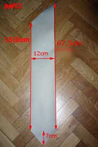 the length of a tie is shown with measurements for each piece on the floor in front of it