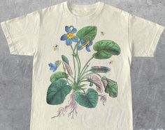 Get your order now: Peckshirt  Vintage 90s Flowers Tshirt, Retro Botanical Nature Shirt, Garden Botanical Nostalgic Shirt, Cute Boho Magic Shirt, Unisex Adult Graphic Tee - Print In Your Way Vintage Cotton T-shirt With Plant Print, Vintage Relaxed Fit Shirt With Plant Print, 90s Flowers, Summer Graphic Tee, Nature Shirts, Swaggy Outfits, Mens Long Sleeve Tee, Elegant Shirt, Stylish Shirts