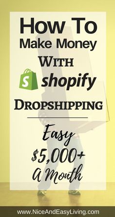 a person holding a shopping bag with the words how to make money with shopify dropshiping