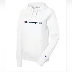 New With Tags Champion Women's Plus Size Powerblend Women's Hoodie, Plus Size Classic Champion Script- Keeping It Classic With The Timeless Cursive Champion Script Spanning The Chest. Cozy Comfort-9 Oz. Midweight Powerblend Fleece, A Blend U.S Grown Cotton And Polyester Fleece Reduced Piling Reduced Shrink 60% Polyester 40% Cotton So Soft Well Made Champion Hoodie Women, Grey Champion Sweatshirt, White Champion Hoodie, Oxford White, Hoodie White, Champion Hoodie, Script Logo, Colorful Hoodies, Womens Activewear