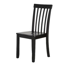 a black wooden chair against a white background