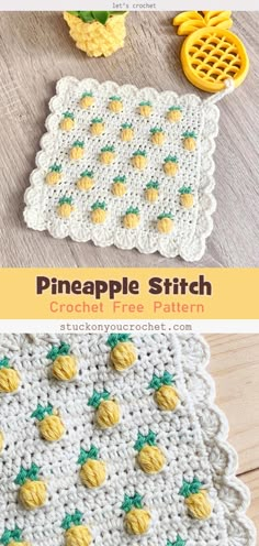 the pineapple stitch crochet pattern is on display