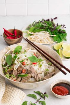 Vietnamese Pho Noodle Soup with step-by-step photos | Eat, Little Bird #pho #beefpho #phorecipe Vietnamese Recipes Chicken, Pho Recipe, Happy Eating