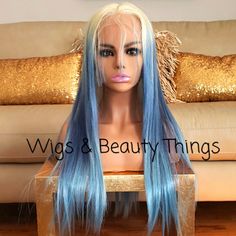 Questions? Leave A Comment Below! Blue Highlight Lace Front Wig, Gray Blue Lace Front Wig, Icy Blue Lace Front Wig, Light Blue Human Hair Wigs, Aqua Blue Lace Front Wig, Hair Lace, Lace Front Wig, Blonde Balayage, 50 Shades