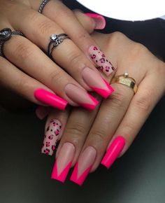 Animal Print Nails Art, Long Square Nails, Nails Today, Nail Design Inspiration, Pretty Nail Designs, Leopard Nails, Classy Acrylic Nails, Coffin Shape Nails