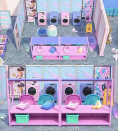 this is an image of a dollhouse with laundry machines