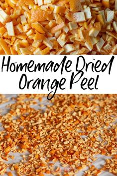 homemade dried orange peel recipe with text overlay