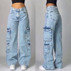 Y2K Harajuku Fashion New Stitching Heavy Industry Multi-pocket Baggy Jeans Women Street Pop Gothic Gothic Jeans, Baggy Jeans Women, Estilo Harajuku, Y2k Harajuku, Style Gothic, High Waist Wide Leg Pants, Jean Vintage, Wide Trousers, Pants Fit