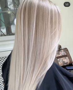 Ash Blonde Babylights On Blonde Hair, Straight Light Blonde Hair, Ashy Platinum Blonde Hair Dark Roots, Light Cold Blonde Hair, Platnomblonde Hair, Cold Blonde Hair Balayage, Cold Blonde Highlights, Blonde Bayalage Highlights, Root Blonde Balayage