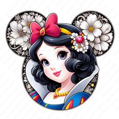 snow white with flowers in her hair