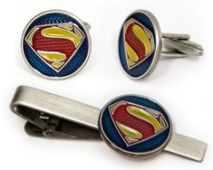 For more great mens geeky jewelry, cufflinks and tie clips featuring Marvel Avengers, DC Comics Justice League superheroes, Movies & TV and Gaming, visit my store. $$$ Free shipping when you spend $30 or more from my store. $$$ $$$ 10% off your whole order when buying more than one item. $$$ ***Listing Options***  -Cuff Links Only  -Tie Clip Only  -Complete Set, which comes with the cufflinks and tie clip in a nice gift box.     Options can be chosen at the top of the listing.  Cufflink Size: 20mm   Tie Clip Size: 55mm (roughly 2 inches long)   Color: Antique Silver Items ship within 24 hour of purchase, typically shipped the same day.  We have all superhero cuff link and tie tacks in our store. Great for Superhero Weddings and gifts for Groomsmen. Such as all The Marvel Avengers, Captain Villain Jewelry, Groomsmen Gifts Cufflinks, Comic Book Wedding, Young Justice League, Culture Jewelry, Geeky Jewellery, Gifts For Groomsmen, Nerd Wedding, Superhero Wedding