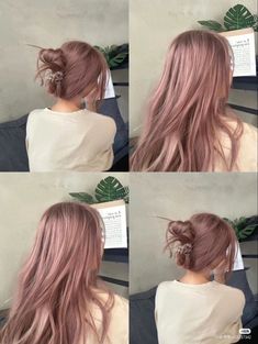 Gelled Hairstyles, Hair Color Asian, Light Pink Hair, Korean Hair Color, Hair Color Underneath, Ash Hair Color, Pastel Pink Hair, Dyed Hair Inspiration, Pretty Hair Color